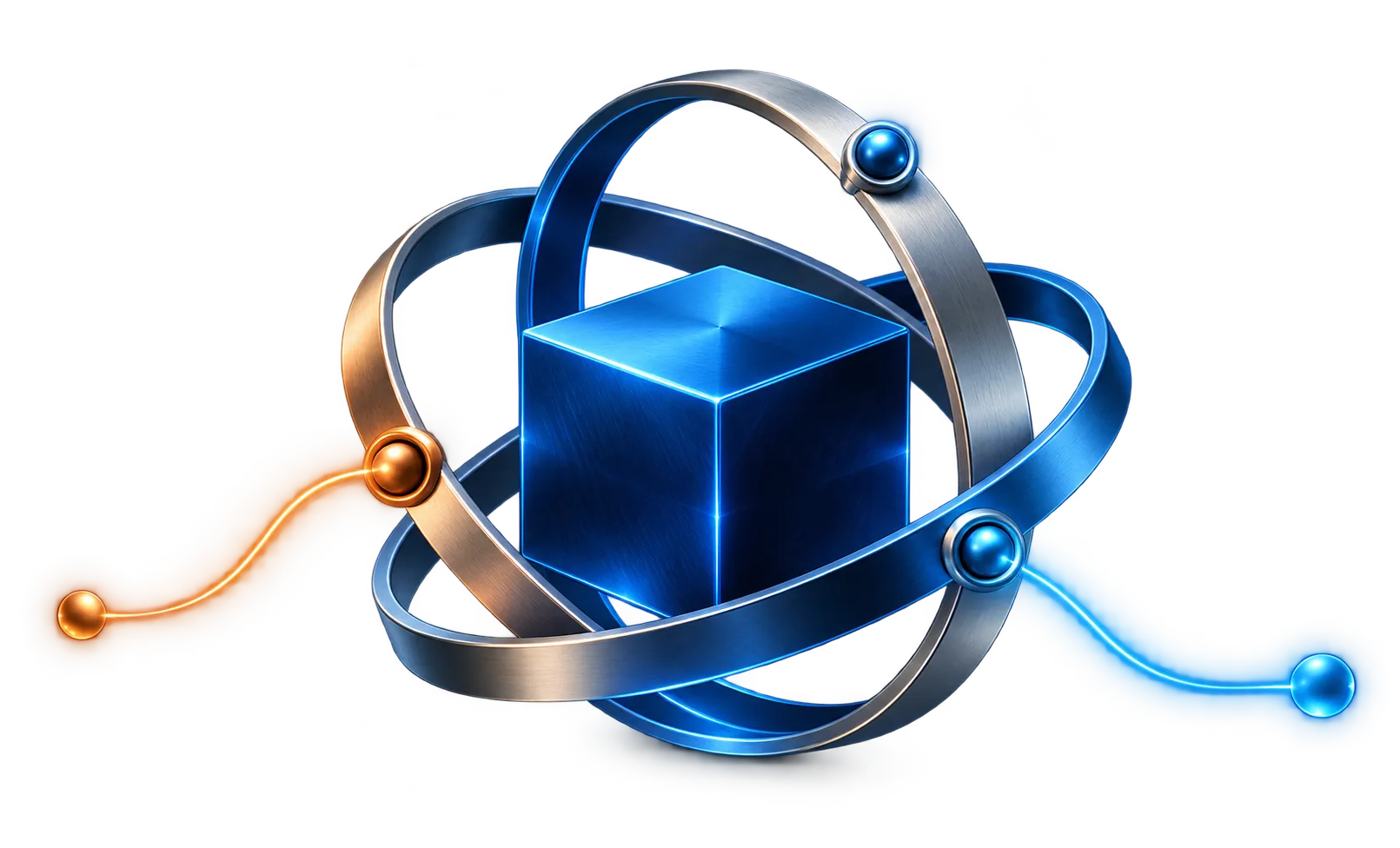 A blue system core held within intersecting authority, control, and evidence paths.