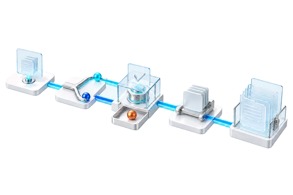 A reviewable event chain connecting intent, decision, action, ownership, and preserved evidence.
