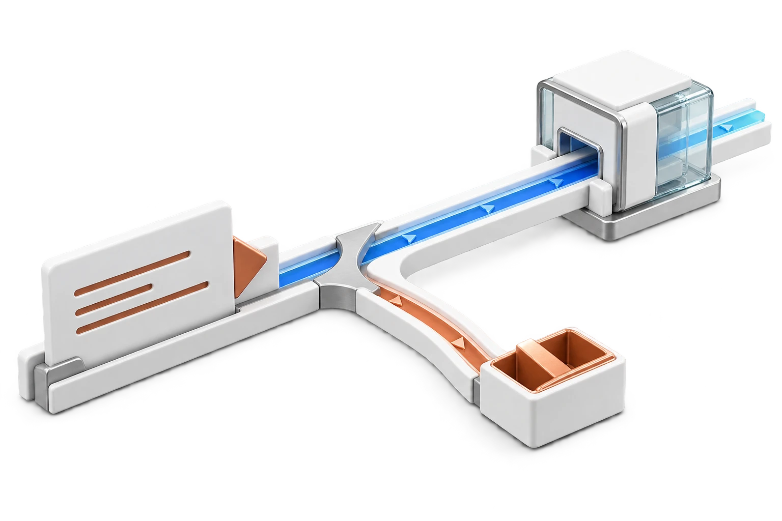 A copper instruction wedge enters ordinary input and attempts to redirect an agent's action path.