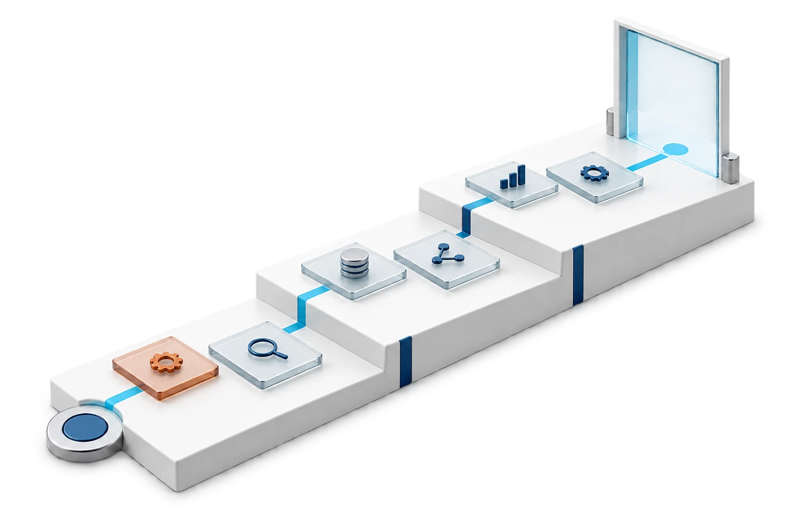Prioritized initiatives follow a phased roadmap toward a defined business outcome.